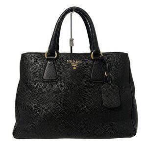 PRADA Double Medium Bag BN2579 Black Leather - Handbag